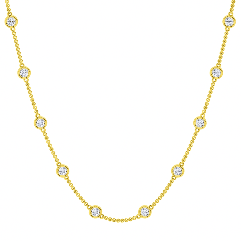14K Yellow Gold Diamond Necklace, 1.36ct
