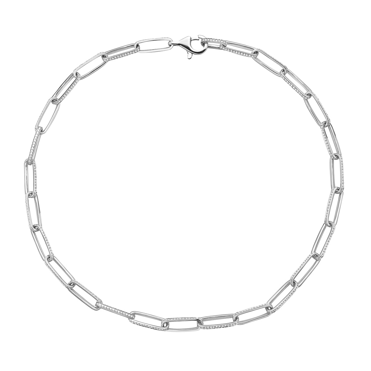 14K White Gold Diamond Necklace, 3.59ct