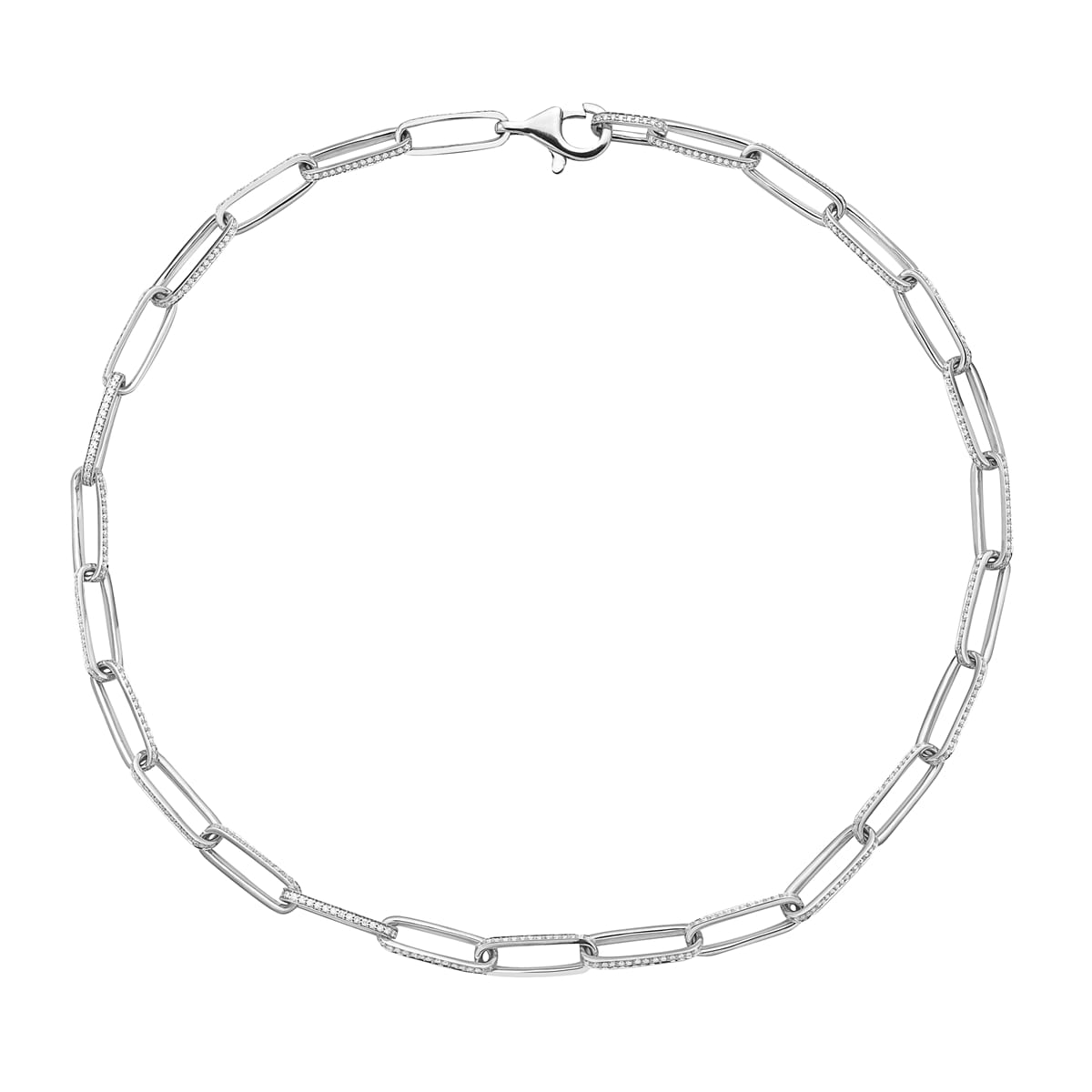 14K White Gold Diamond Necklace, 3.59ct