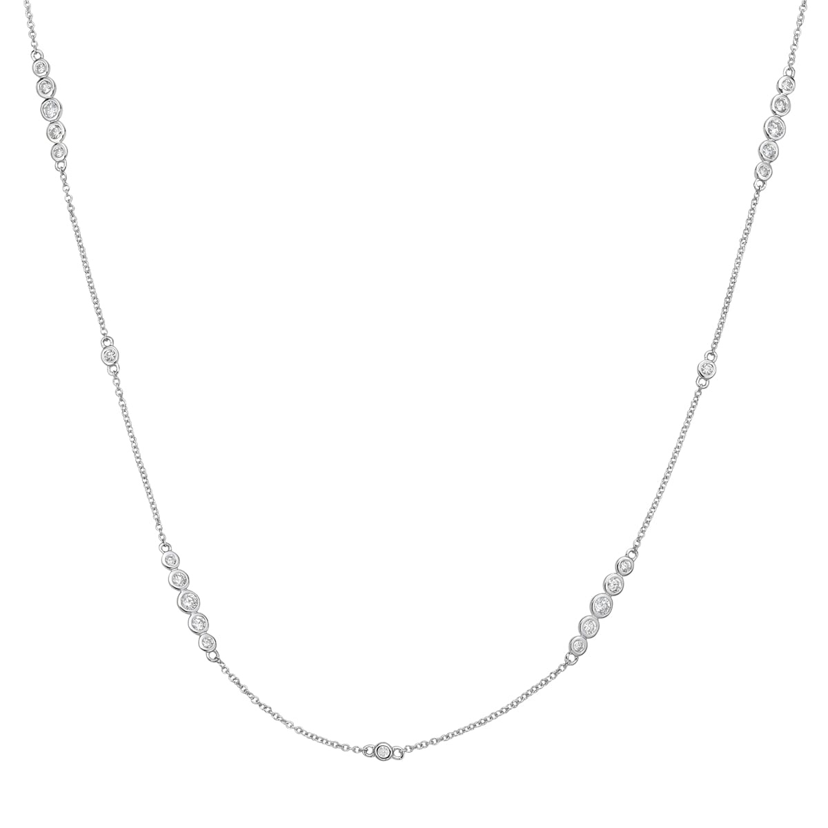 14K White Gold Link Necklace, 1.26ct