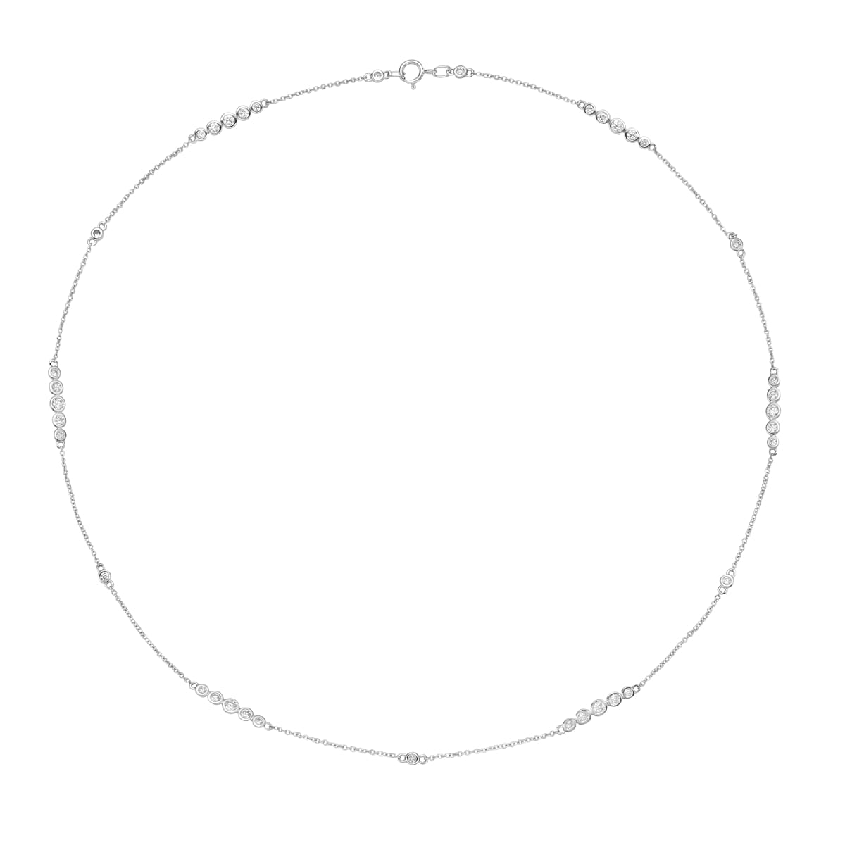 14K White Gold Link Necklace, 1.26ct
