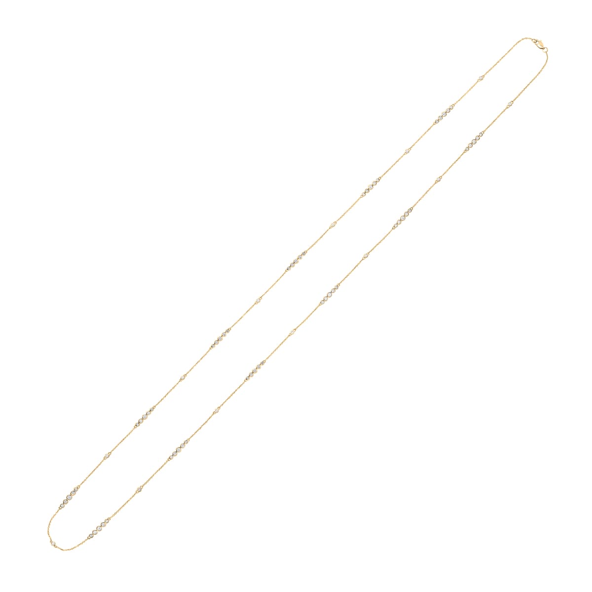 14K Yellow Gold Diamond Necklace - 34 Inch, 2.51ct
