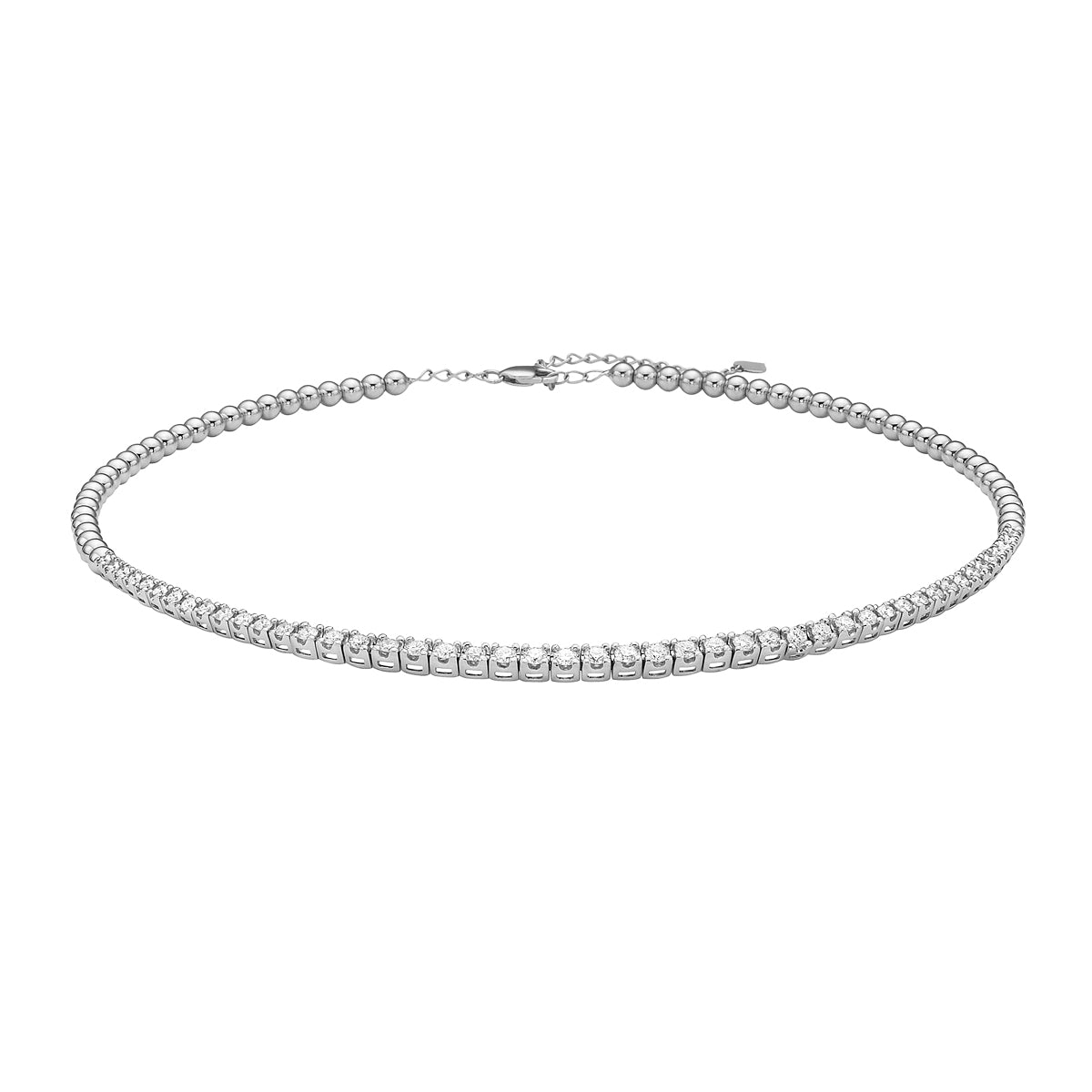 14K White Gold Diamond Necklace, 3.31ct