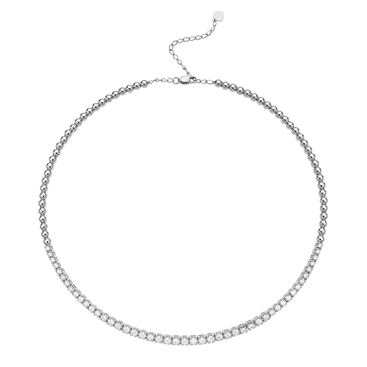 14K White Gold Diamond Necklace, 3.31ct