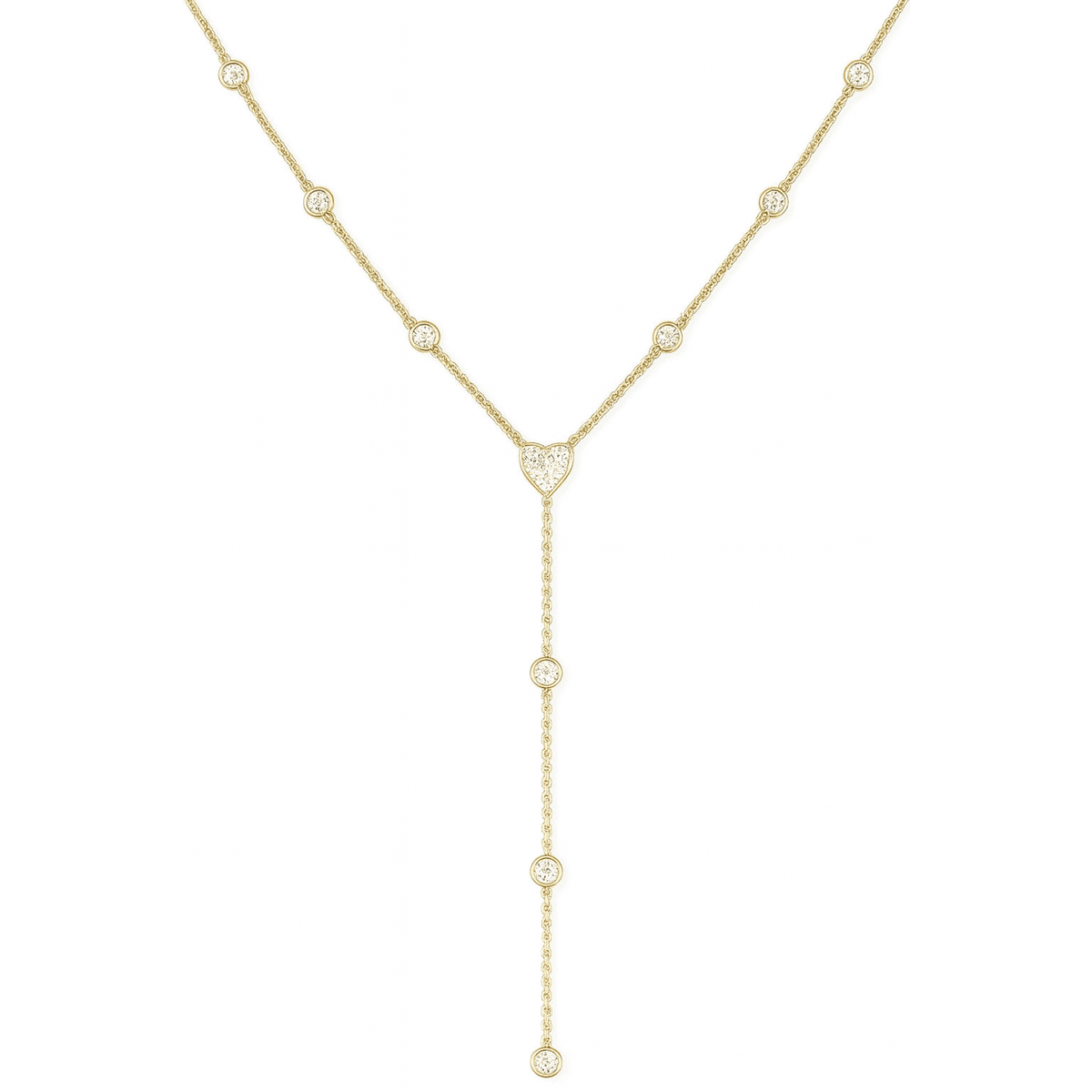 14K Yellow Gold Diamond Necklace, 0.72ct