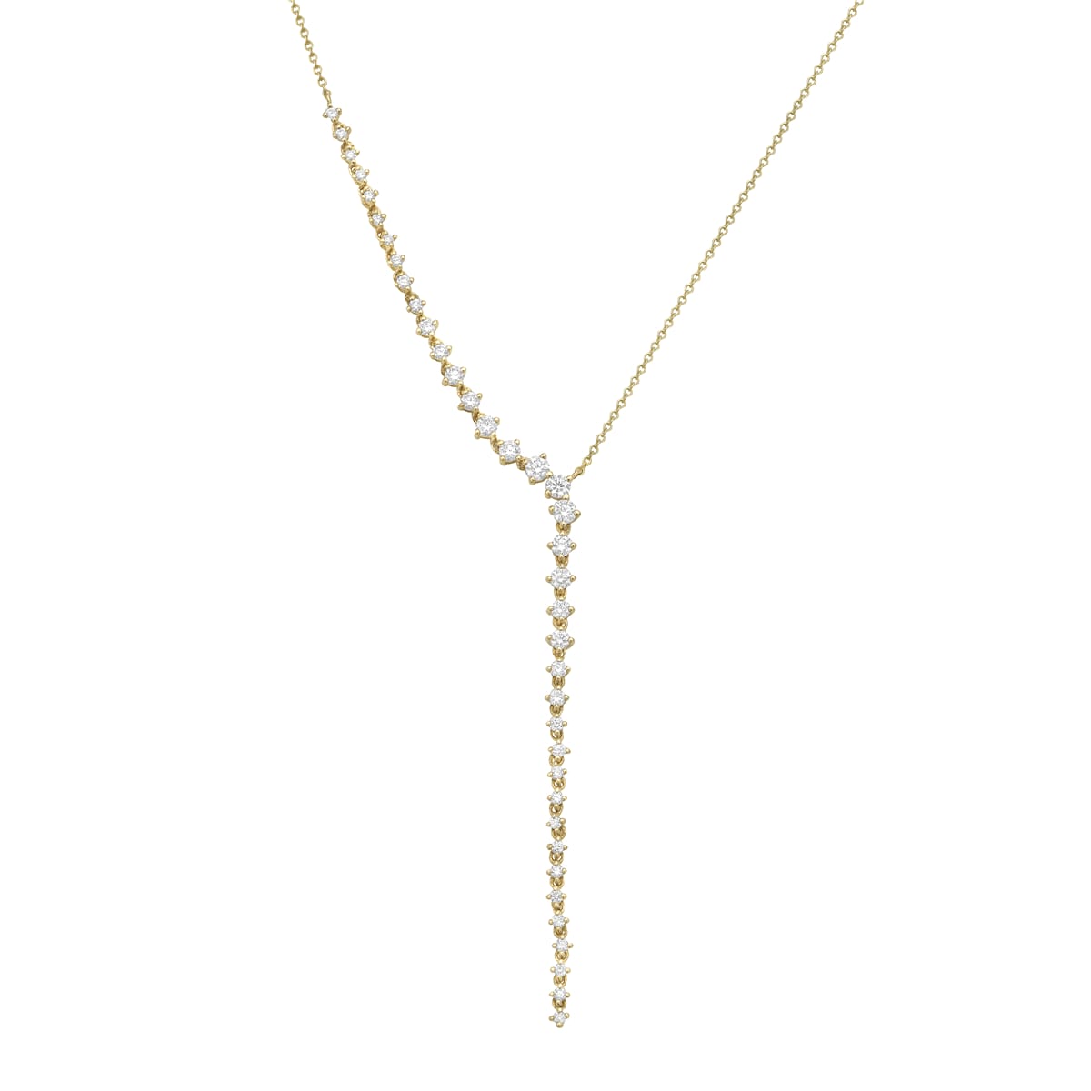14K Yellow Gold Diamond Necklace, 0.84ct