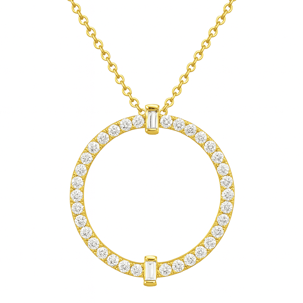 14K Yellow Gold Diamond Necklace, 0.4ct