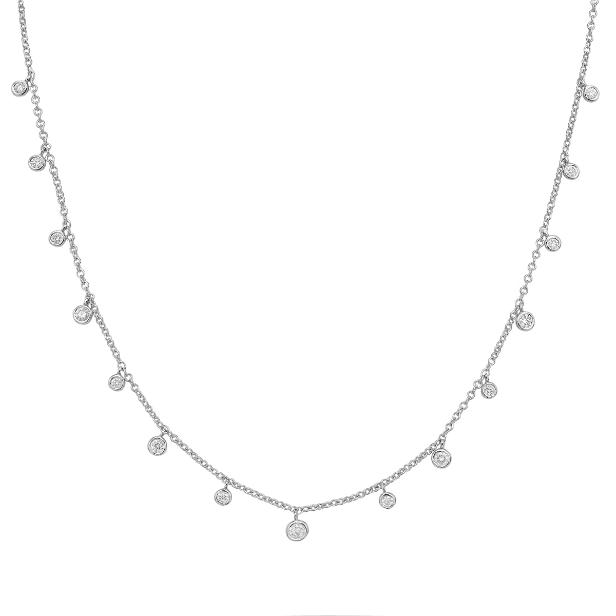 14K White Gold Diamond Necklace, 0.6ct