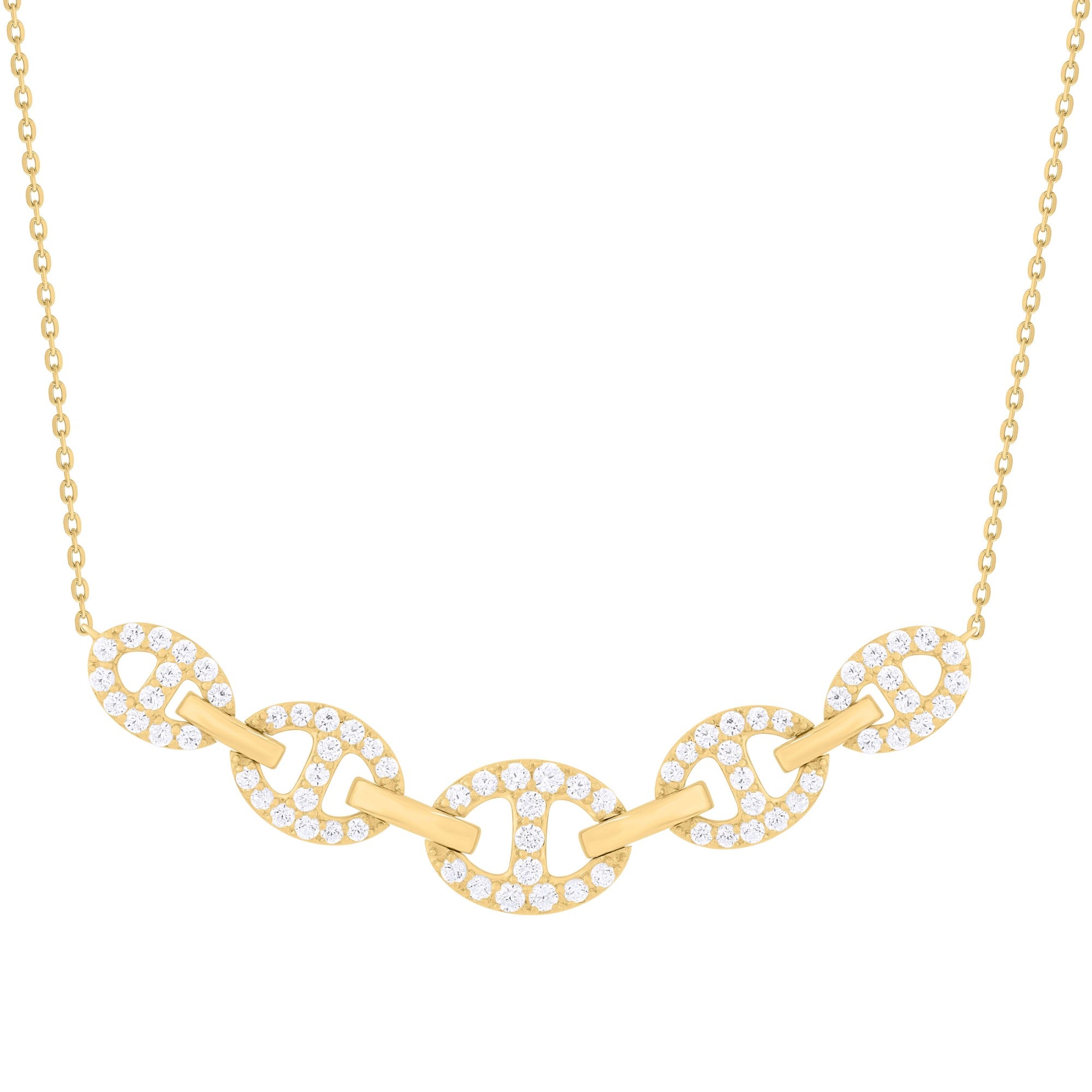 AN156222Y - Necklace 14KY/3.29G 71RD-0.51CT