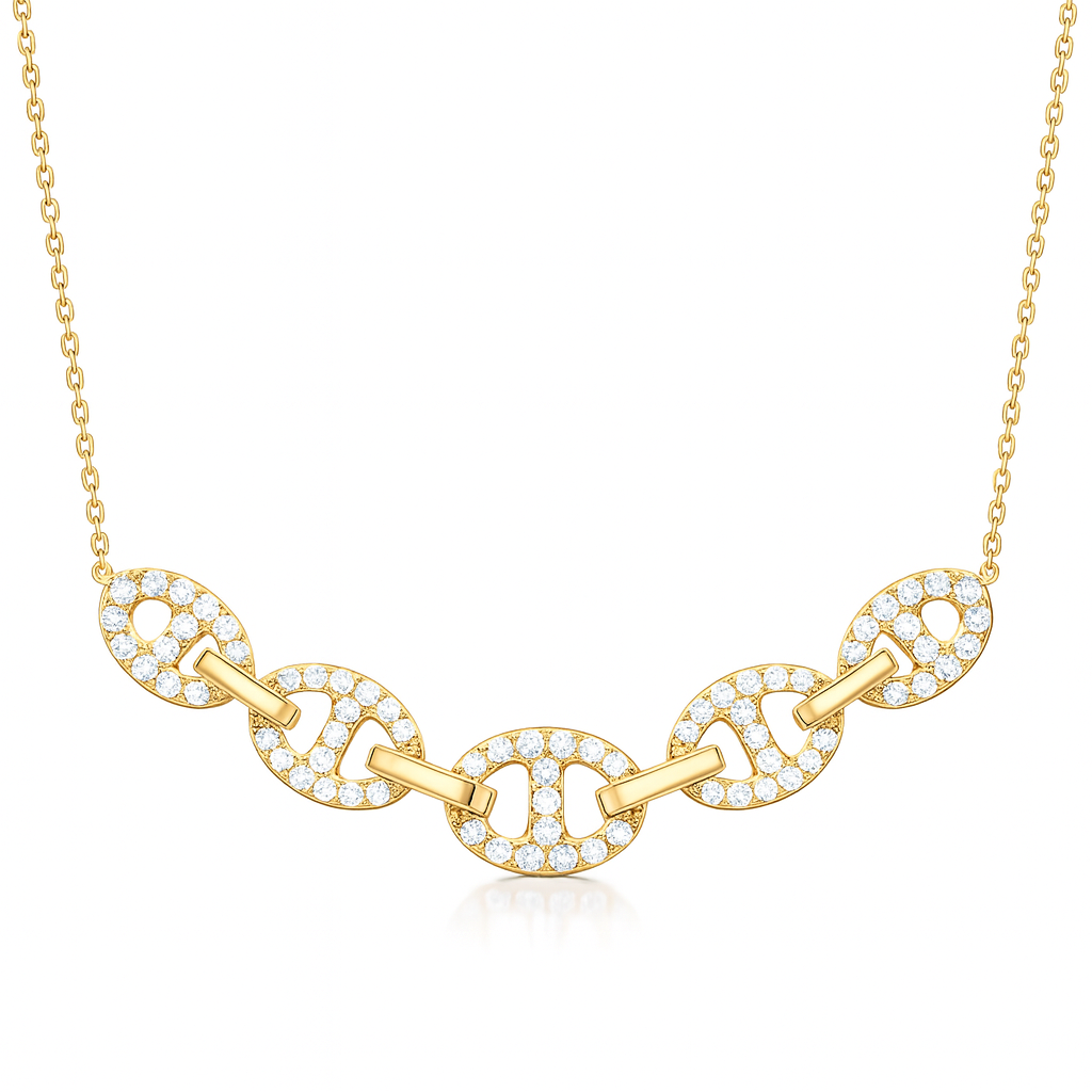 14K Yellow Gold Diamond Necklace, 0.51ct