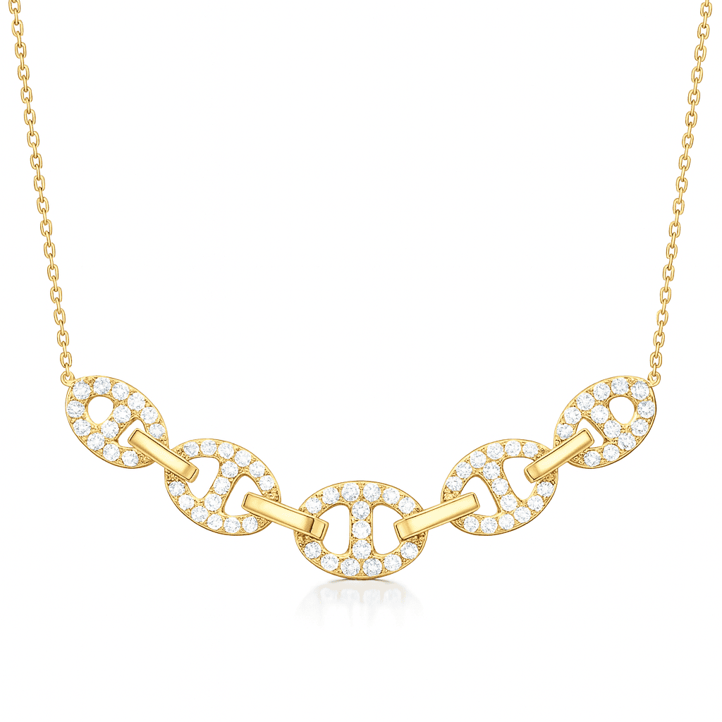 14K Yellow Gold Diamond Necklace, 0.51ct