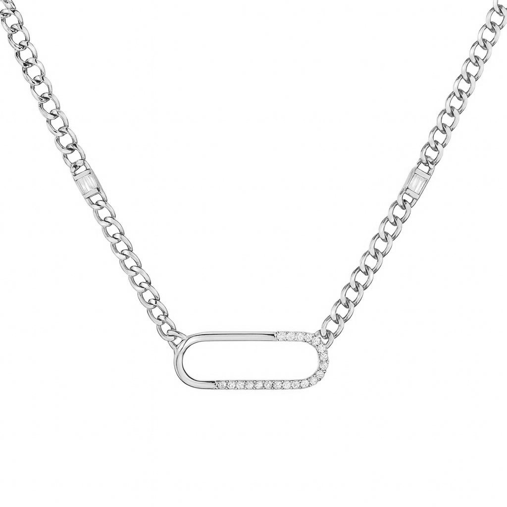 14K White Gold Diamond Necklace, 0.21ct