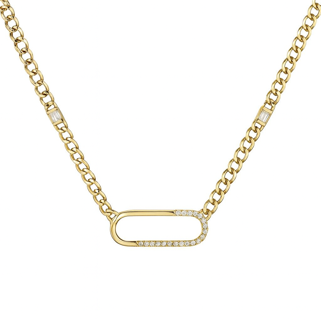 14K Yellow Gold Diamond Necklace, 0.21ct
