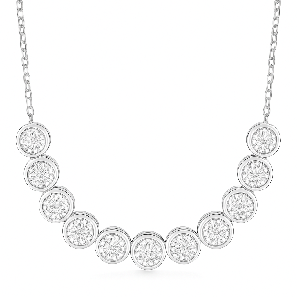 AN156870 - Necklace 14KWG/5.8G 11RD-0.85CT