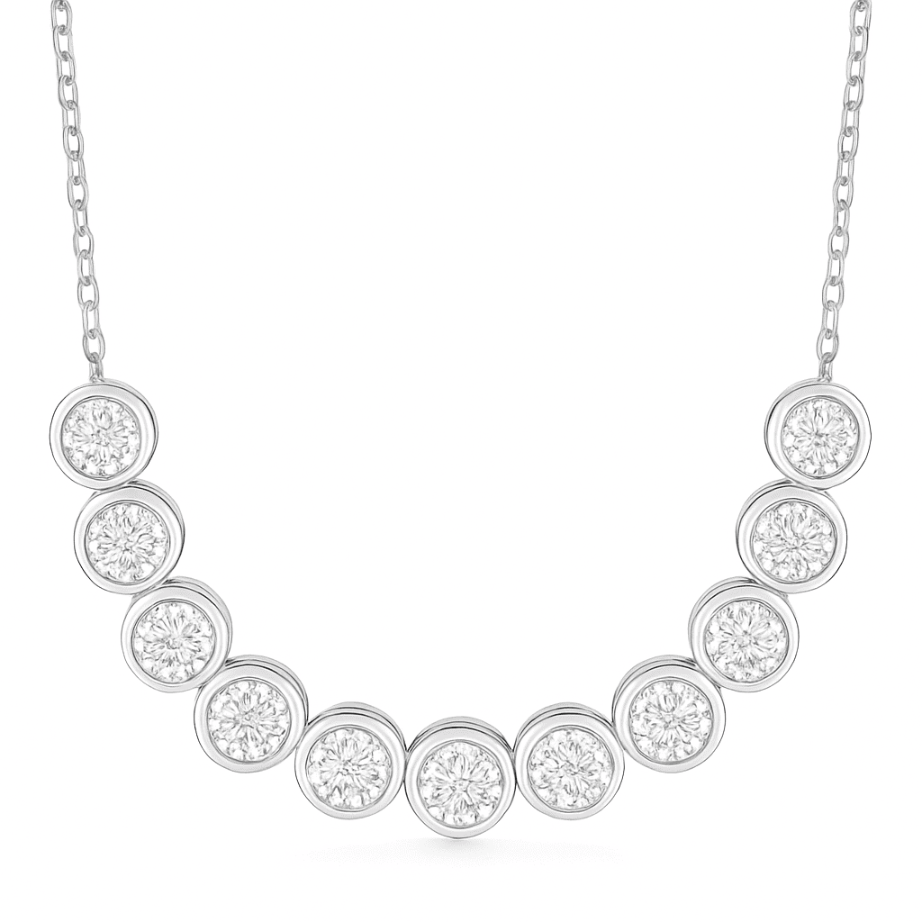 14K White Gold Diamond Necklace, 0.85ct