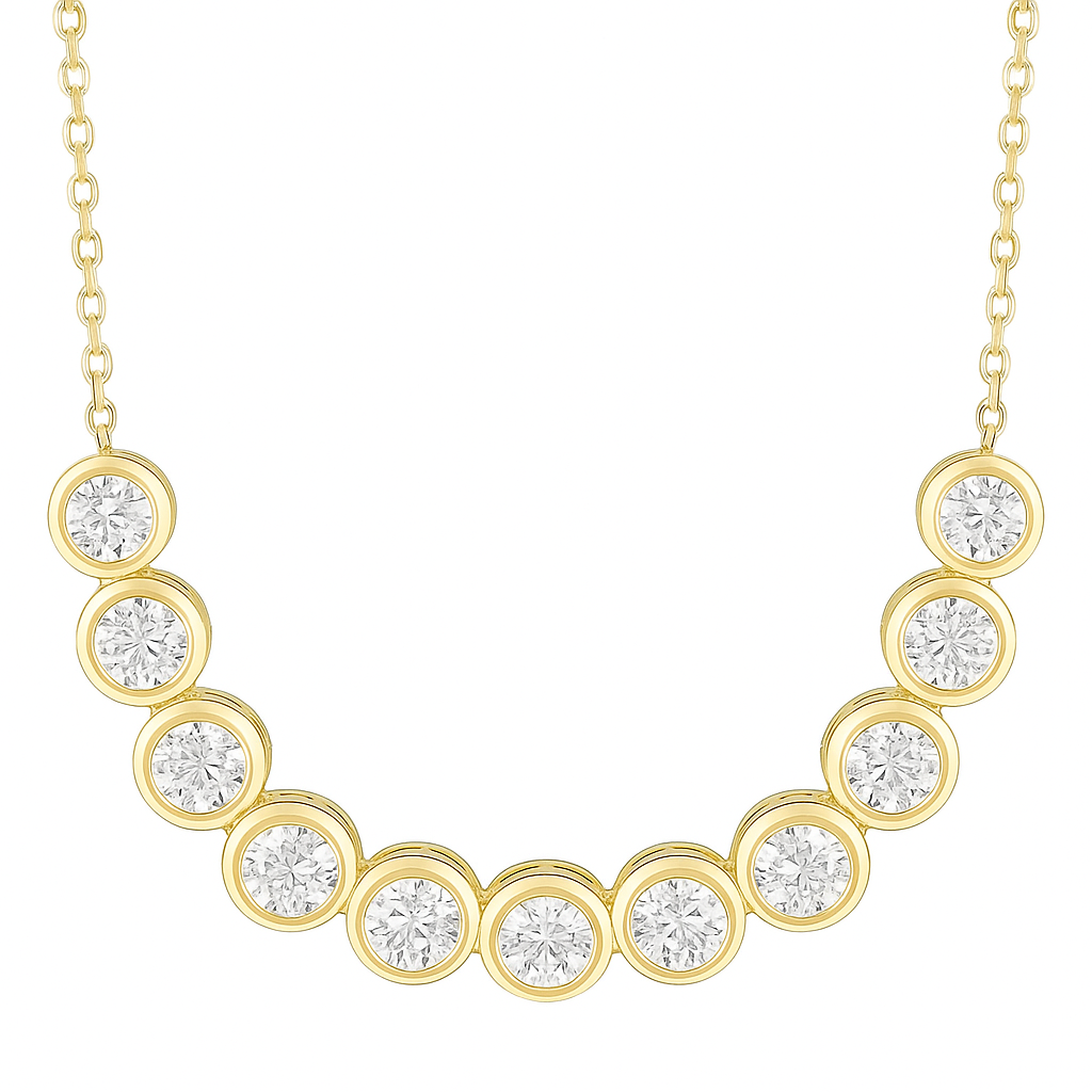 AN156870Y - Necklace 14KY/5.8G 11RD-0.85CT