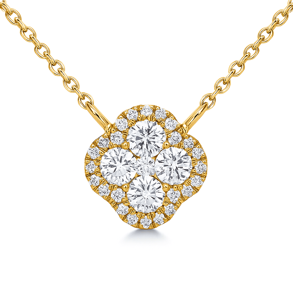 14K Yellow Gold Diamond Pendant, 0.21ct