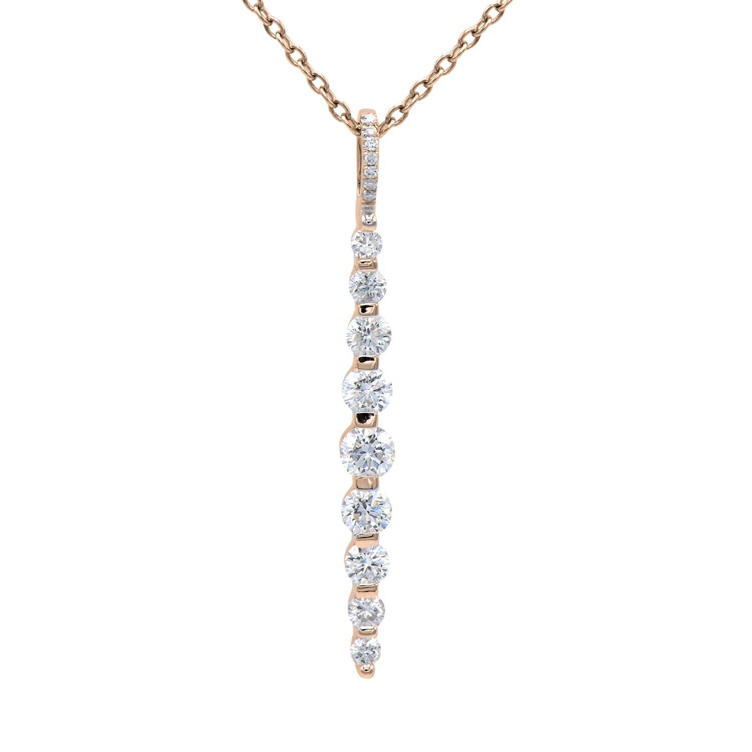 P054112Y - Pendant 18KY/1.1G 5RD-0.45CT 11RD-0.15CT W/CHAIN