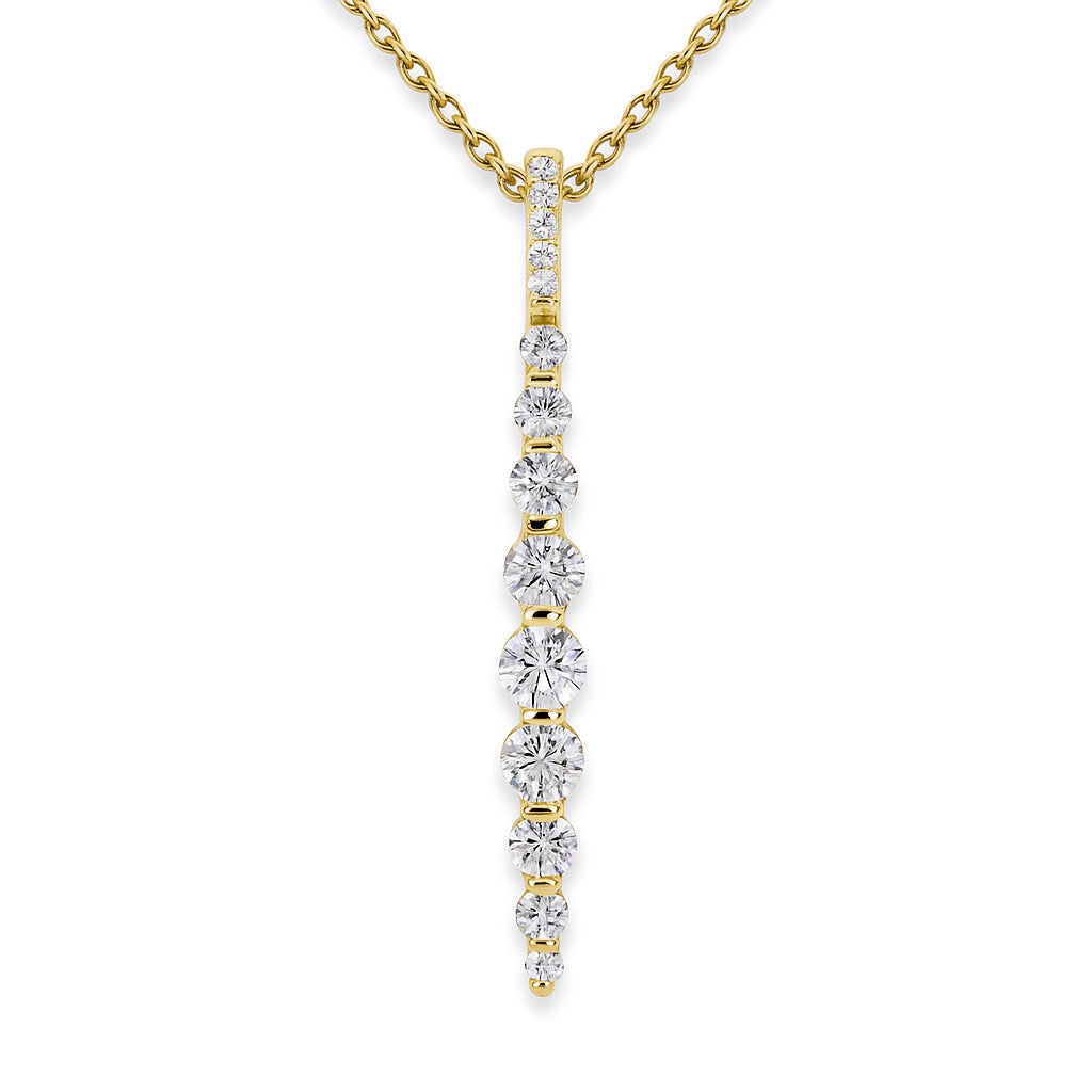 14K Yellow Gold Diamond Drop Pendant, 0.63ct