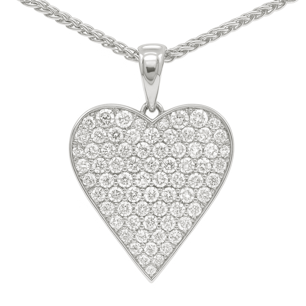 14K White Gold 1.6g Diamond Pendant, 0.73ct