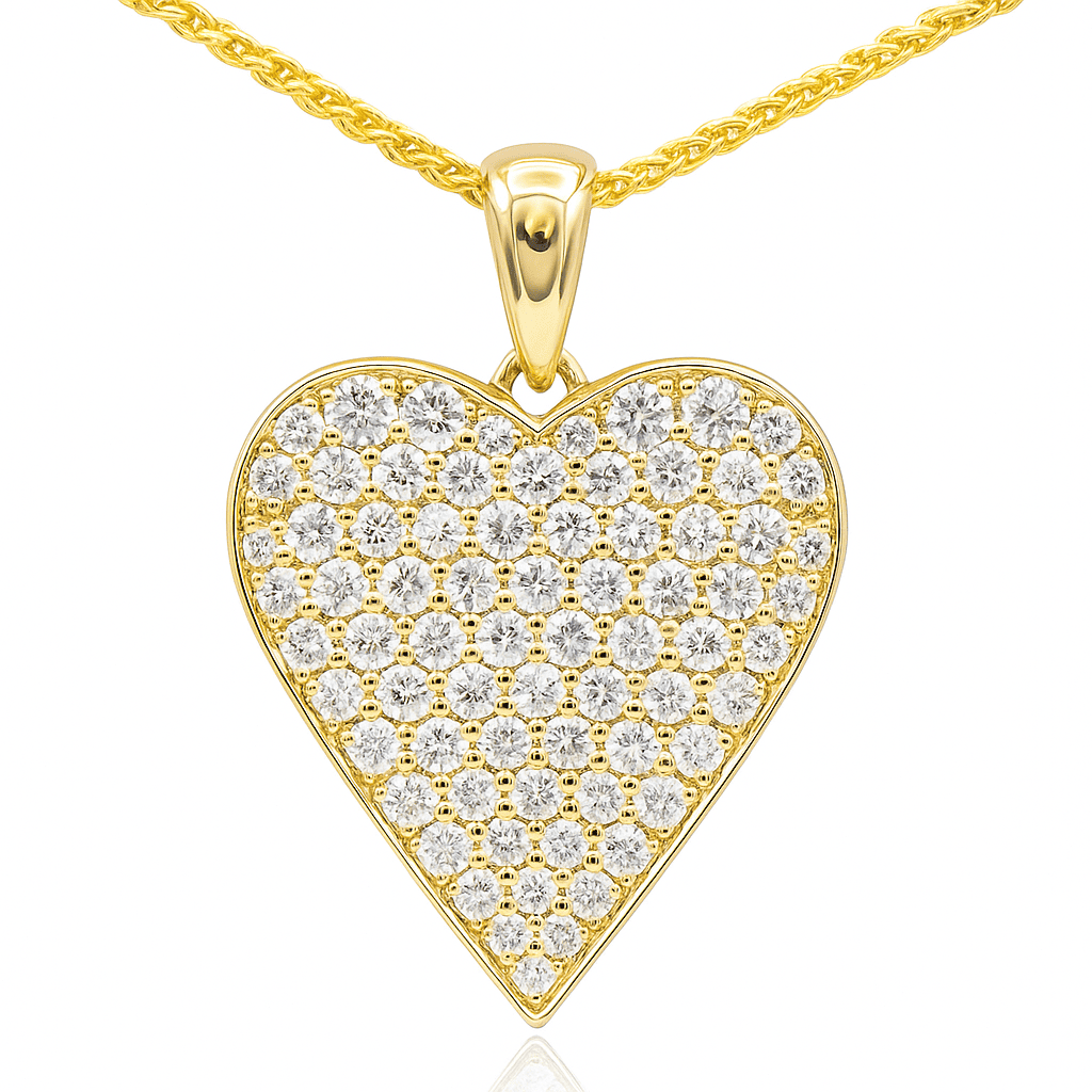 14K Yellow Gold Diamond Pendant, 0.73ct