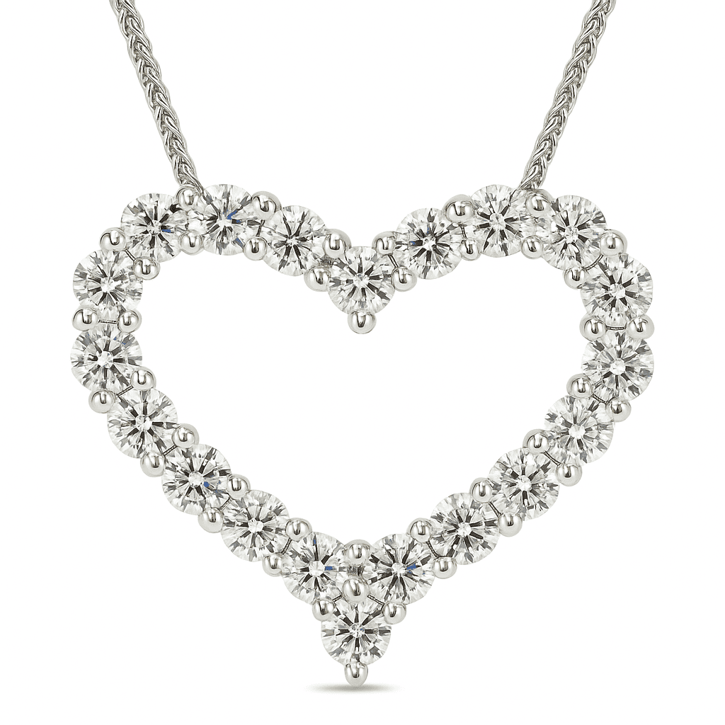 14K White Gold Diamond Pendant, 8-9mm, 1.12ct