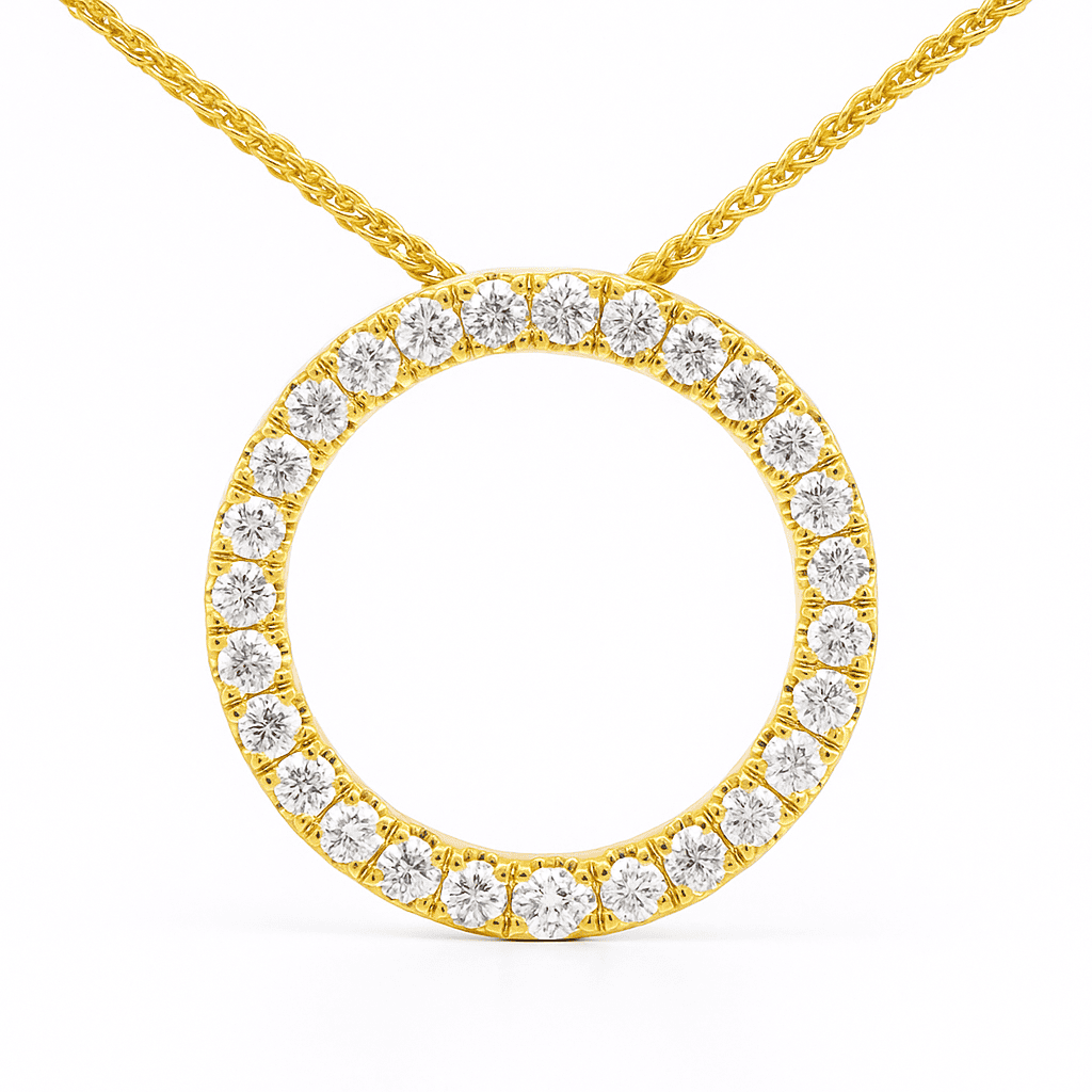 14K Yellow Gold Diamond Pendant, 0.55ct