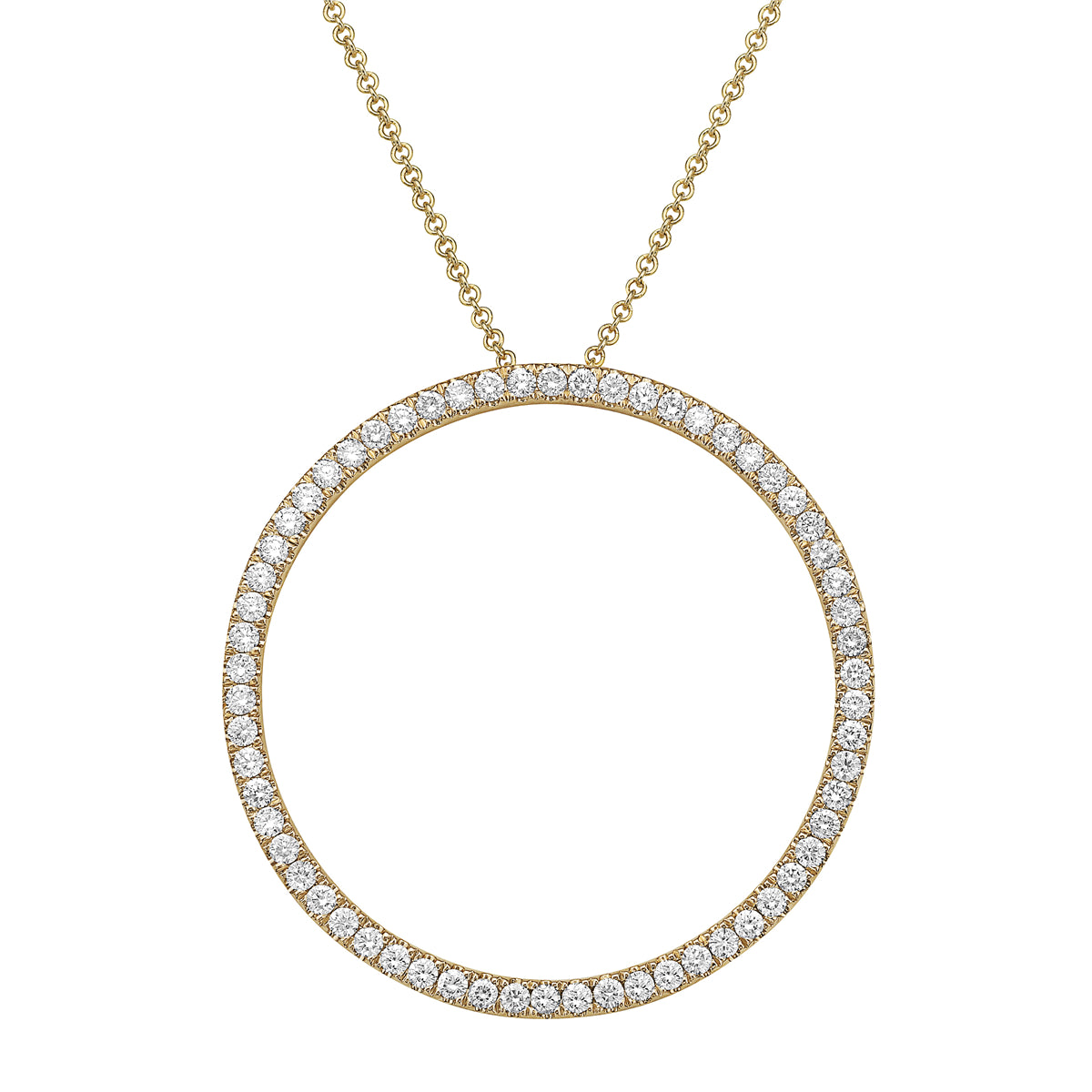 P054359Y - Pendant 18KY/5.3G 62RD-1.04CT 1.5-INCH W/CHAIN
