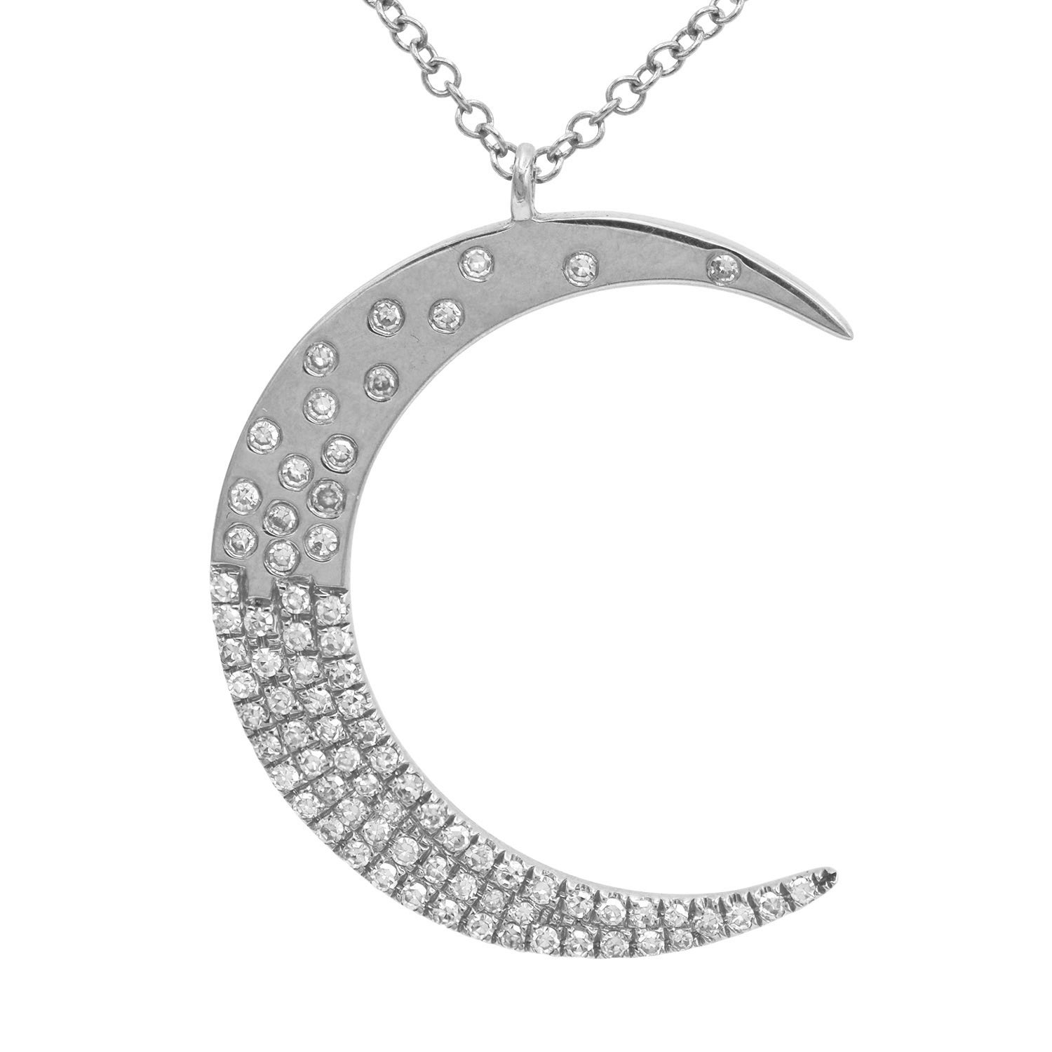 AP154368 - Necklace 14KW/1.6G 78RD-0.23CT