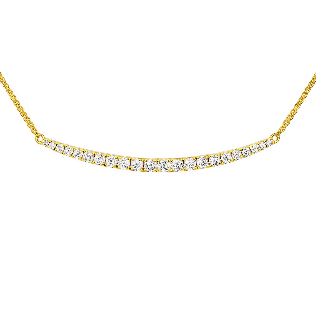 14K Yellow Gold Curves Necklace, 0.45ct