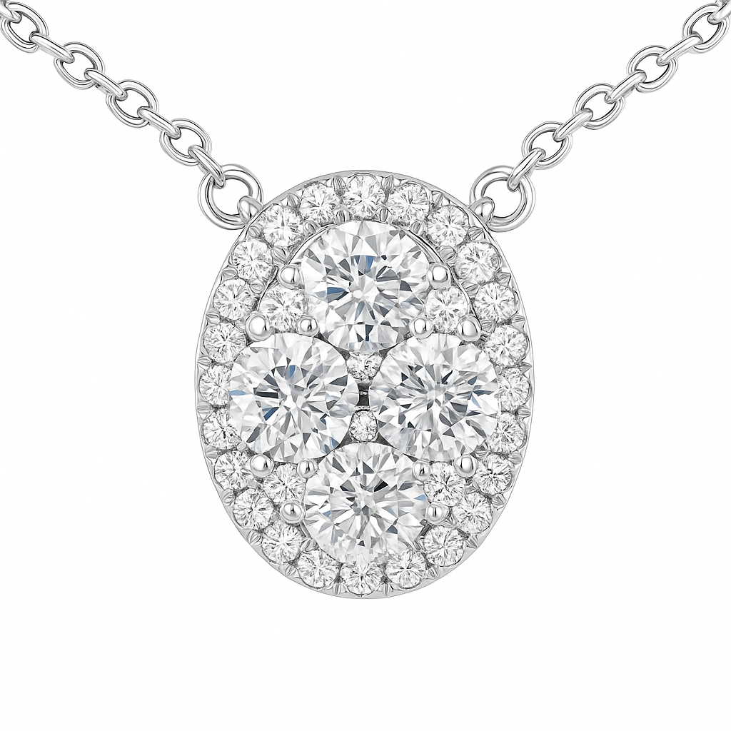 18K White Gold Diamond Pendant, 0.67ct
