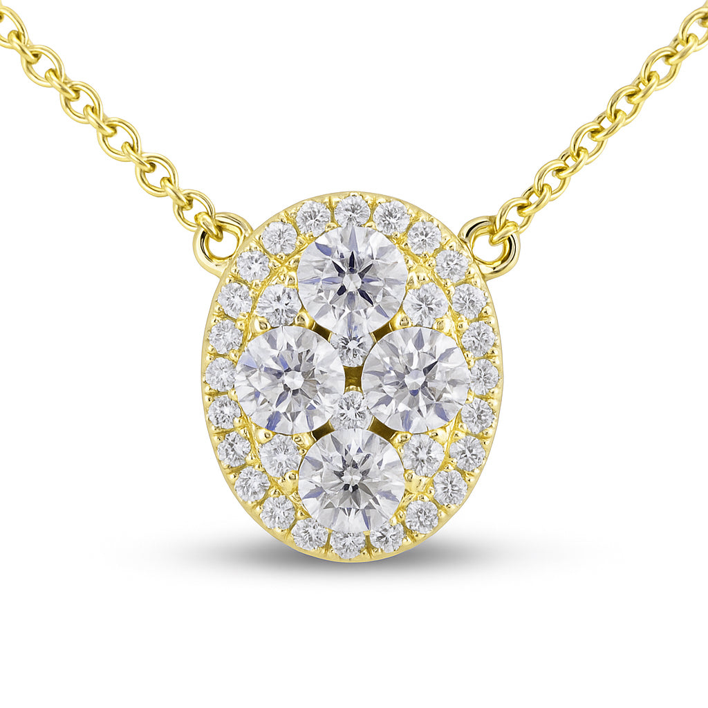 18K Yellow Gold Diamond Pendant, 0.68ct