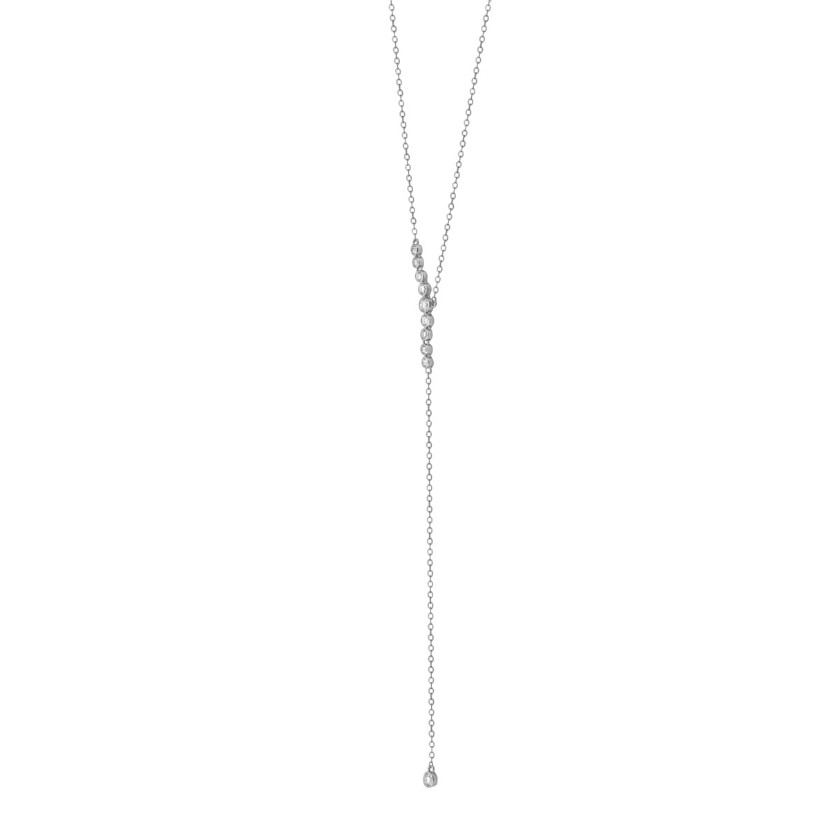 14K White Gold Diamond Necklace, 0.19ct