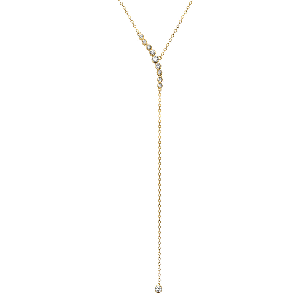 14K Yellow Gold Diamond Drop Pendant, 0.49ct