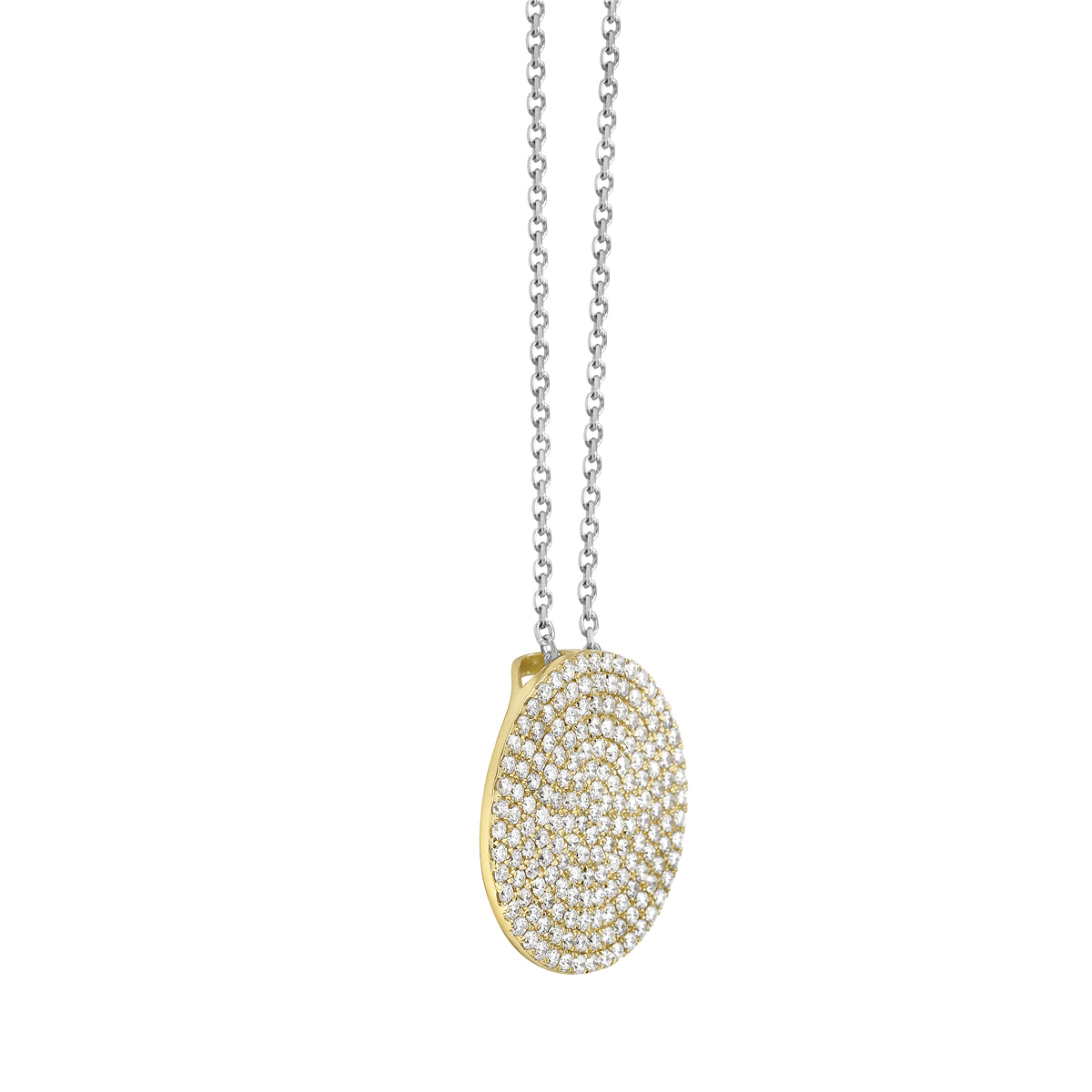 AP154641BY-C - Pendant 14KY/3.5G 174RD-1.00CT Adjustbale Cable Chain 16-18'