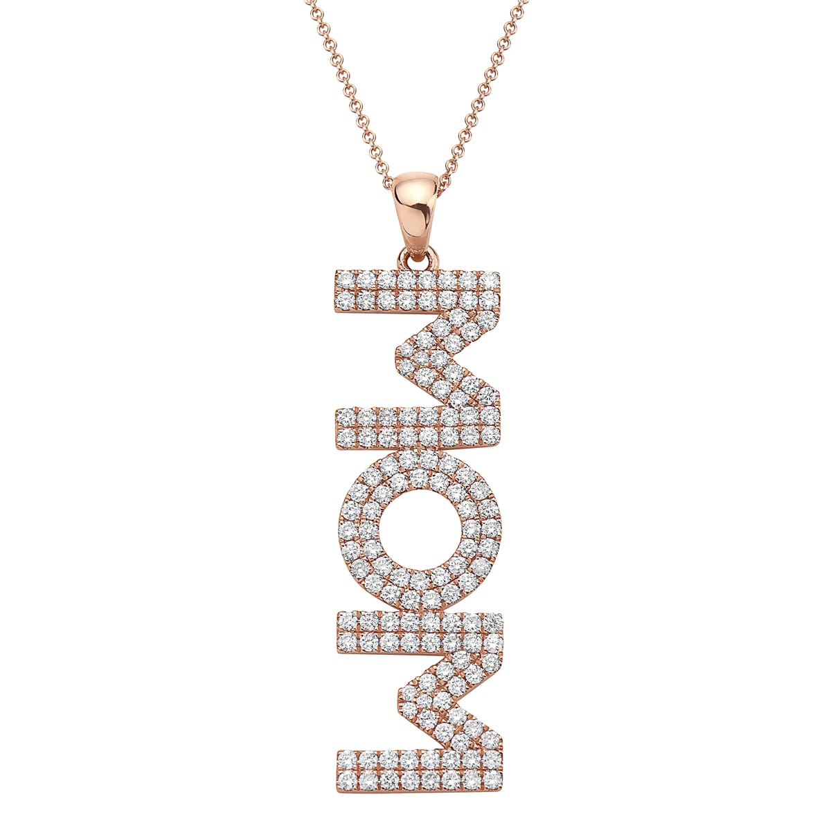 14K Rose Gold Diamond Pendant, 1.1ct