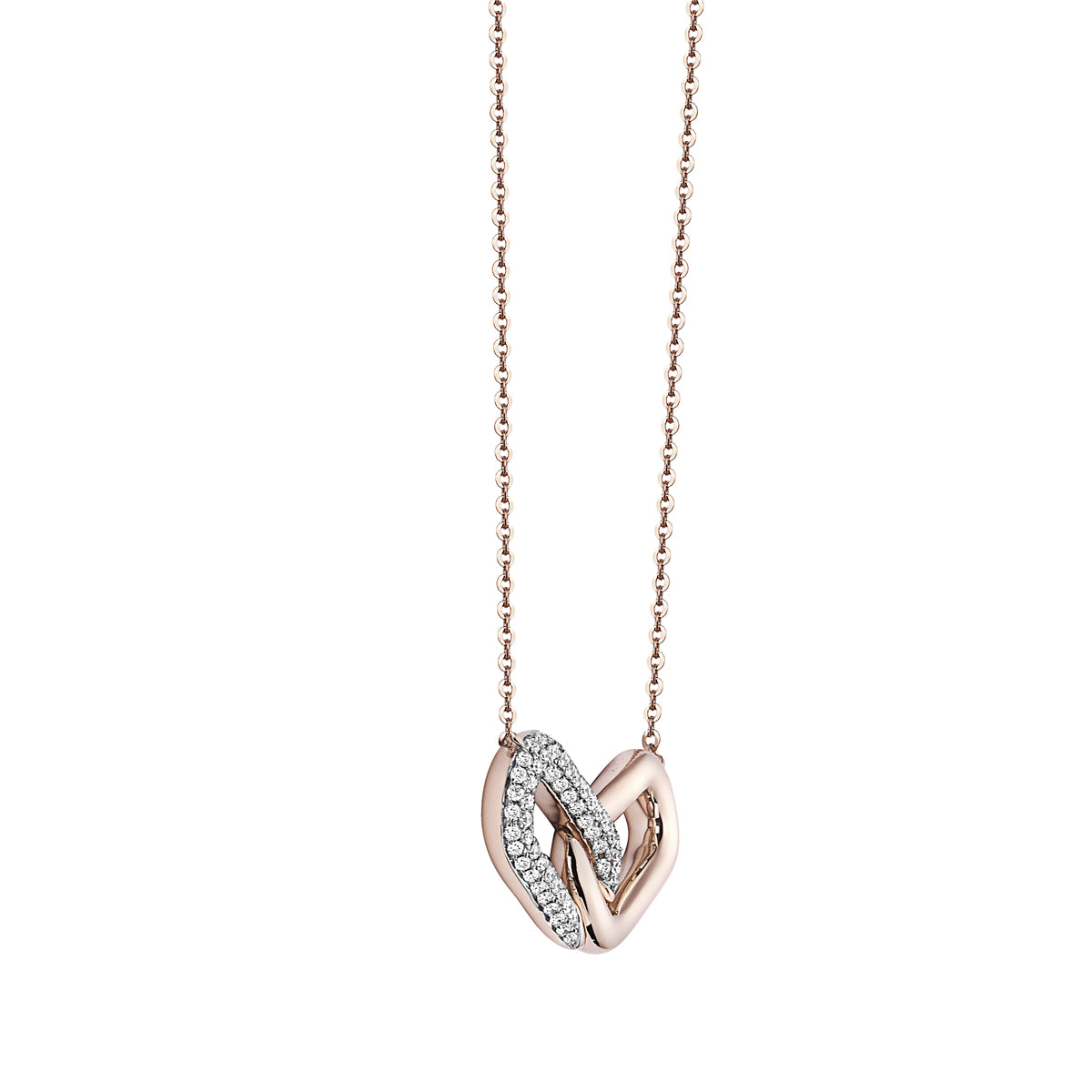 14K Rose Gold Diamond Hugs Pendant, 0.26ct