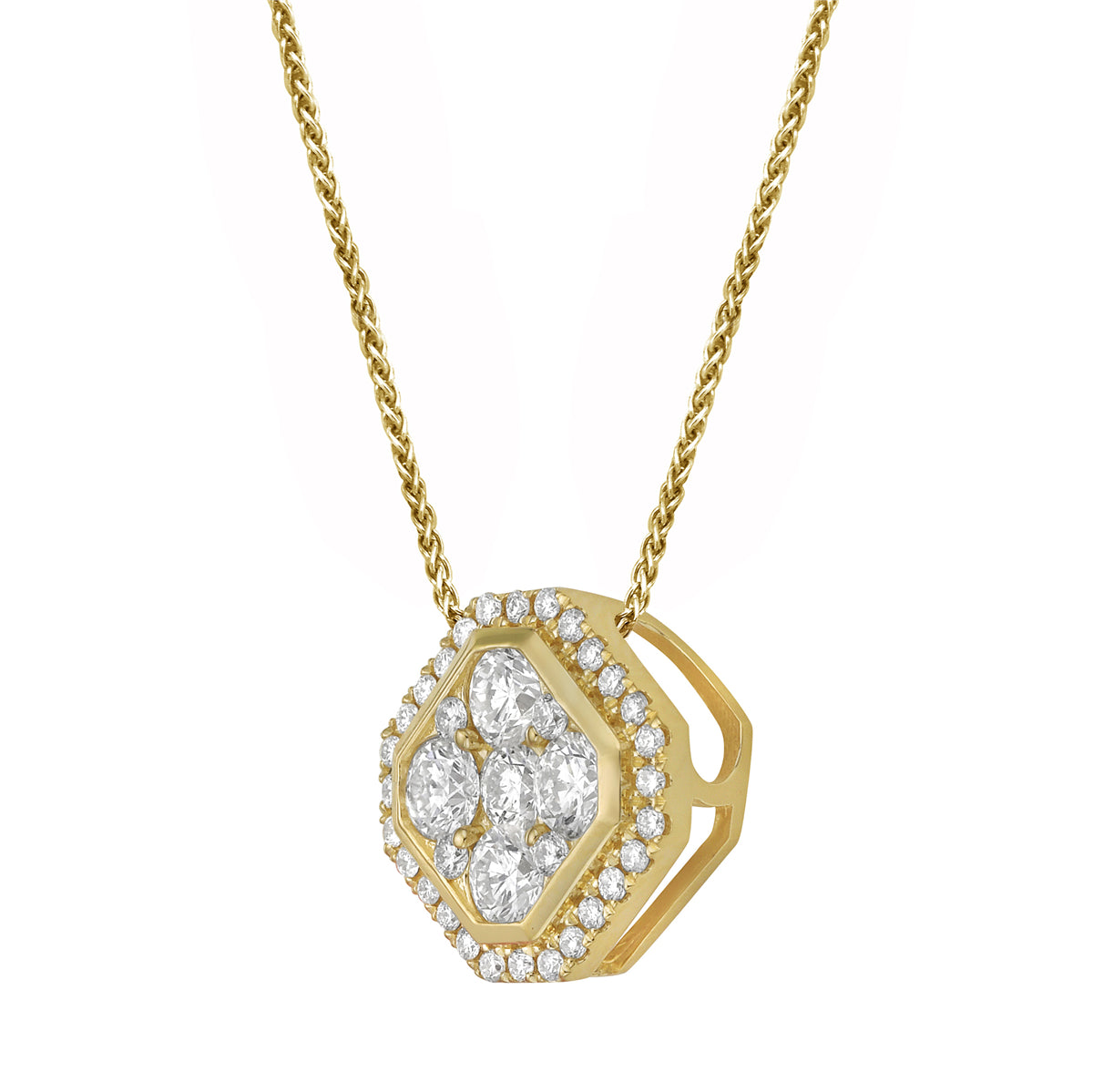 AP155076Y - Pendant 14KY/1.3G 5RD-0.58CT 32RD-0.17CT