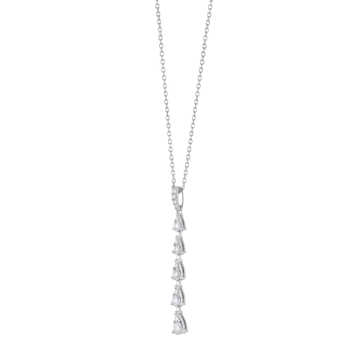 14K White Gold Diamond Pendant, 0.42ct