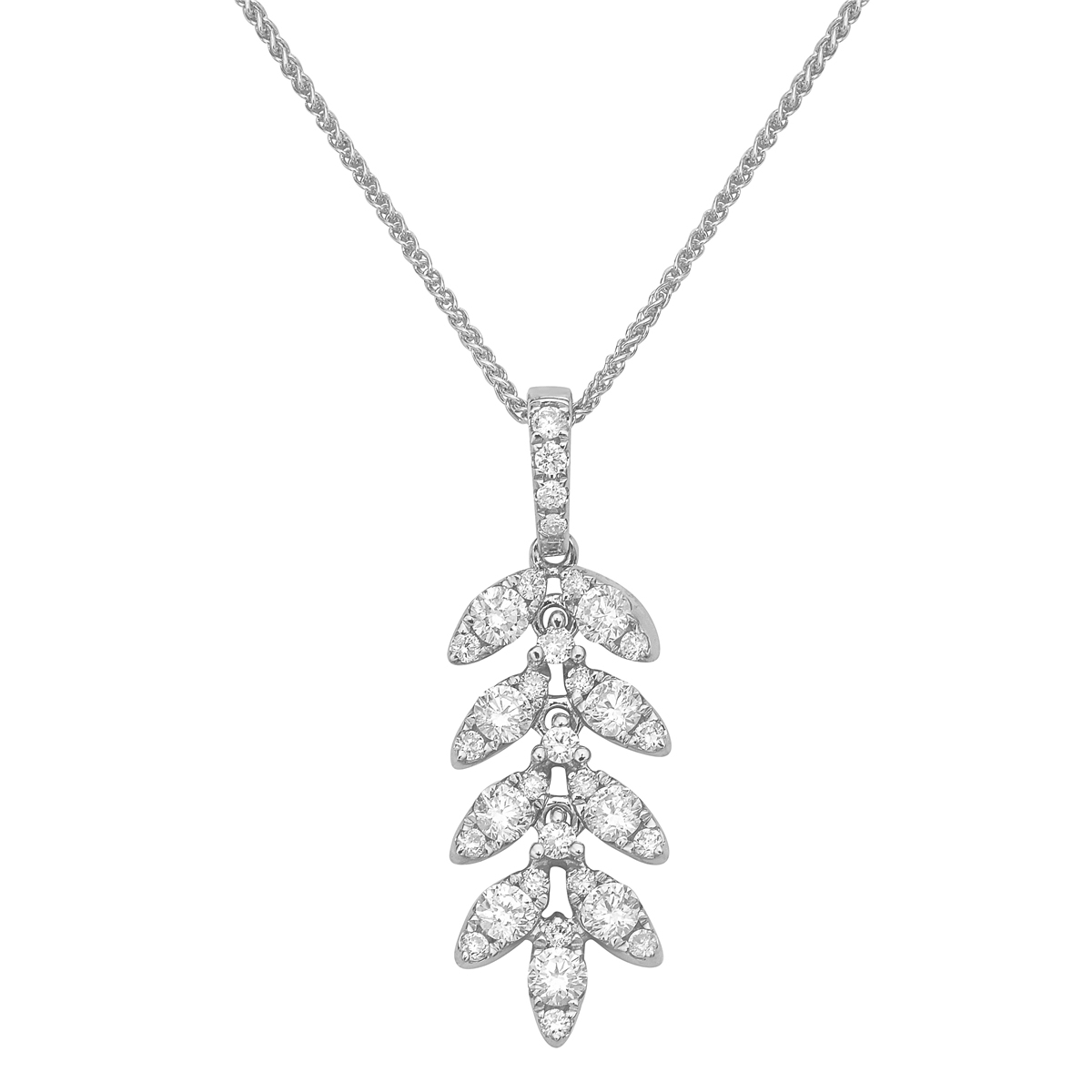 18K White Gold Diamond Necklace, 0.63ct