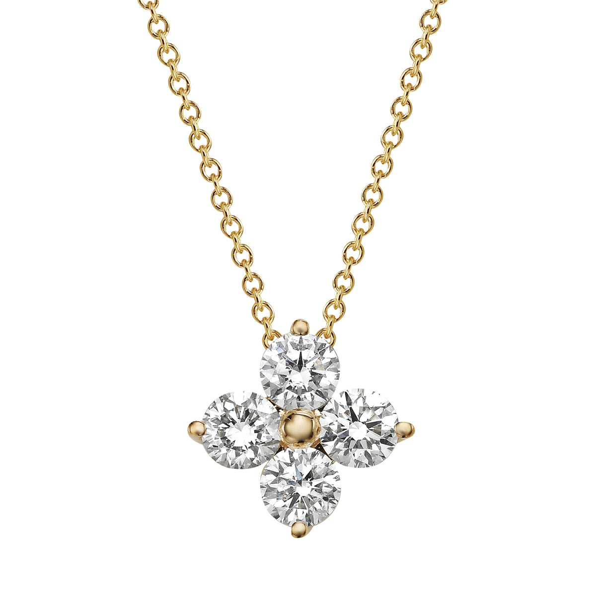 AP155706Y - Necklace 14KY/0.4G 4RD-0.51CT w/Chain