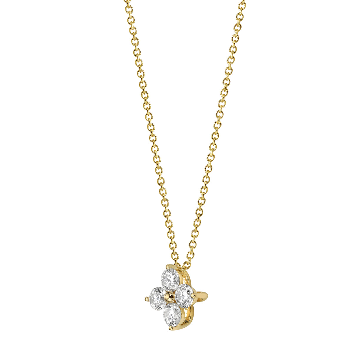 AP155706Y - Necklace 14KY/0.4G 4RD-0.51CT w/Chain