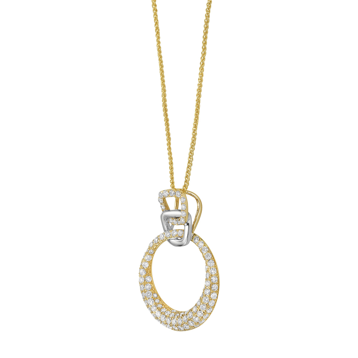 P055938Y - Pendant 18KWY/2.1G 107RD-0.62CT