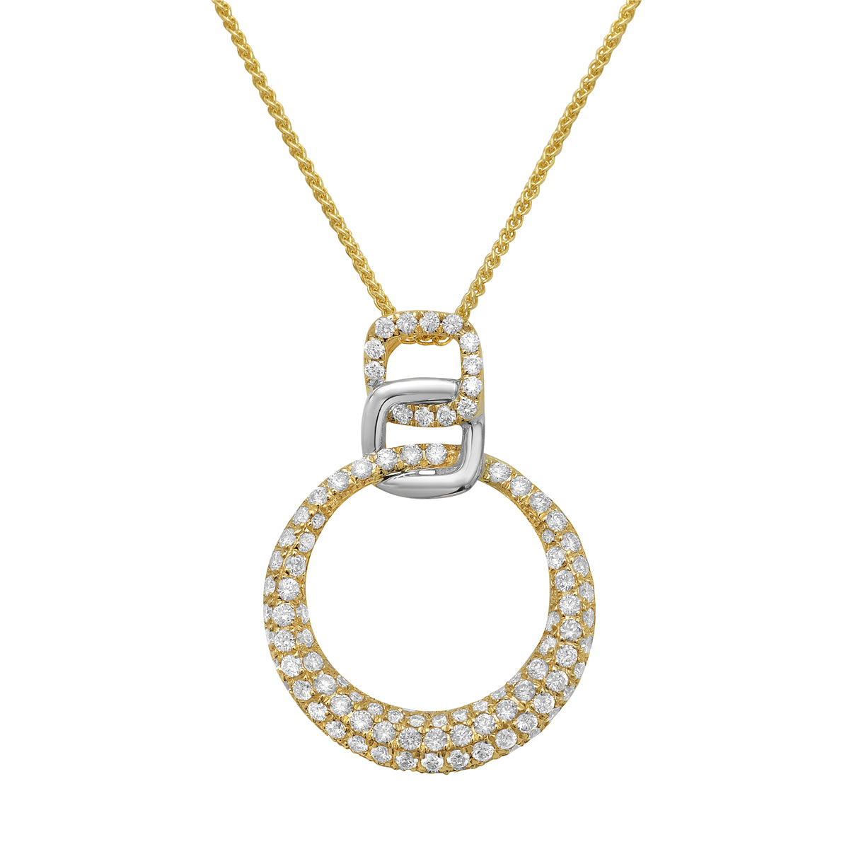 P055938Y - Pendant 18KWY/2.1G 107RD-0.62CT