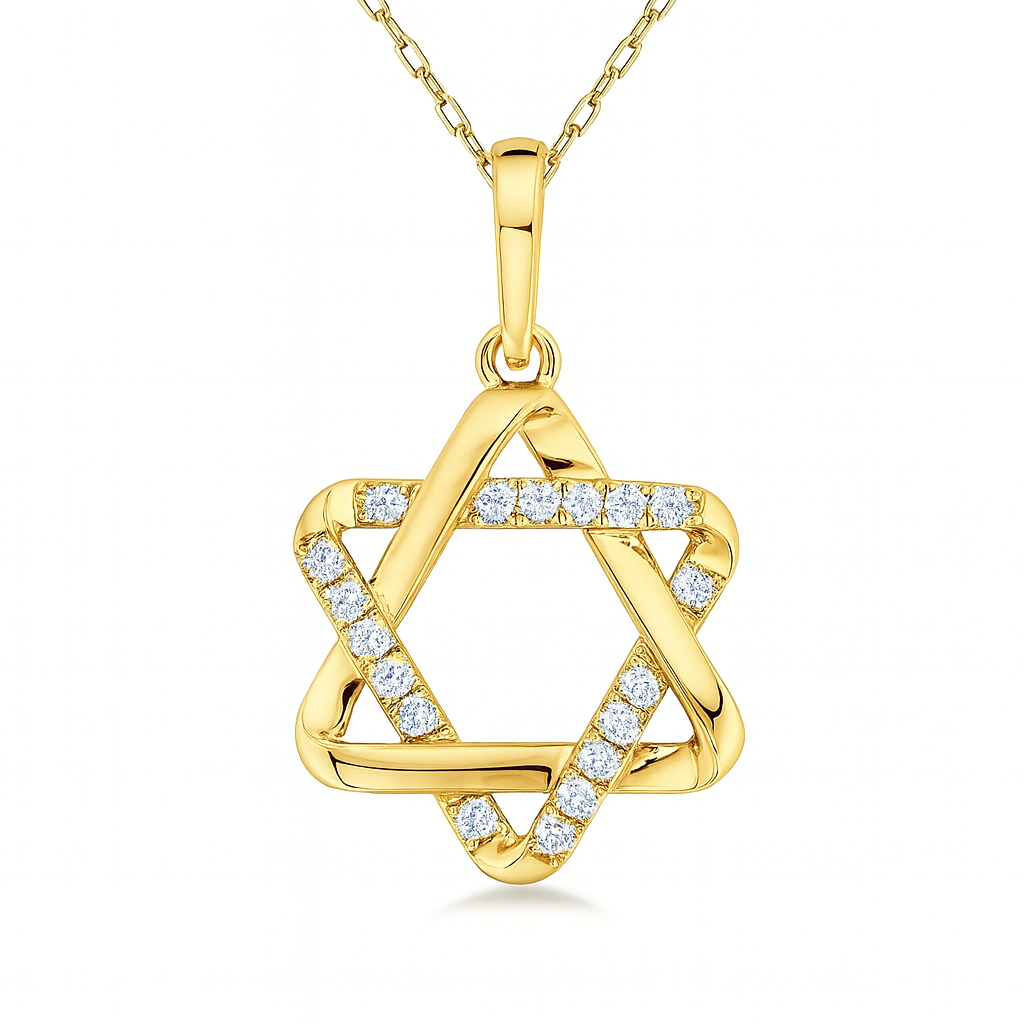 14K Yellow Gold Diamond Pendant, 0.13ct