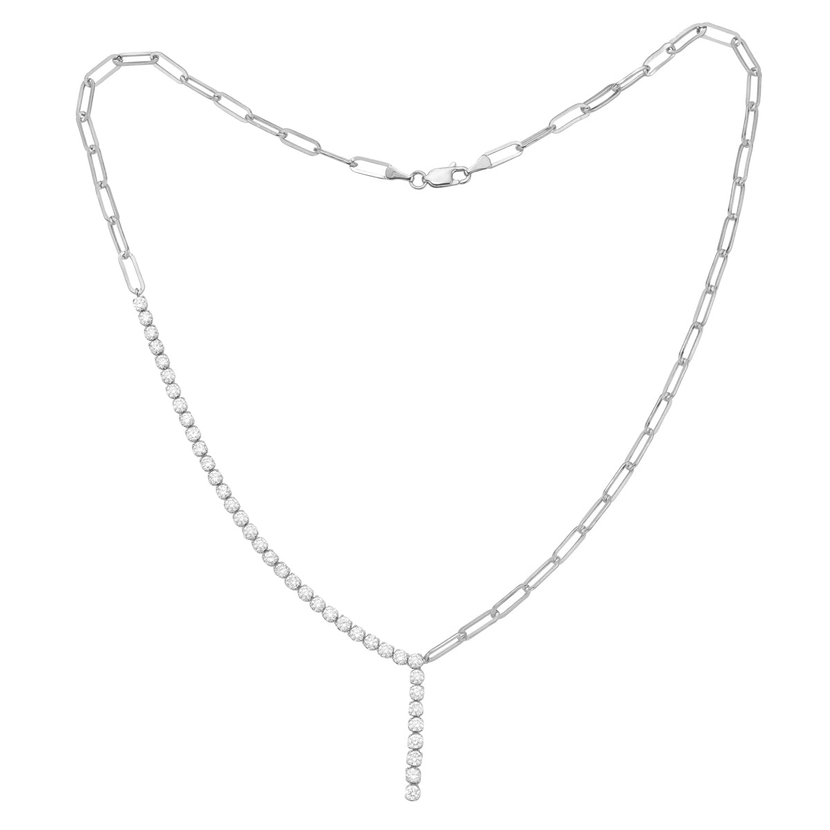 AP156210 - Necklace 14KW/5.6G 38RD-3.00CT