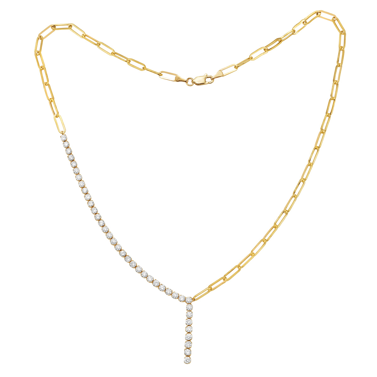 AP156210Y - Necklace 14KY/5.3G 38RD-3.02CT