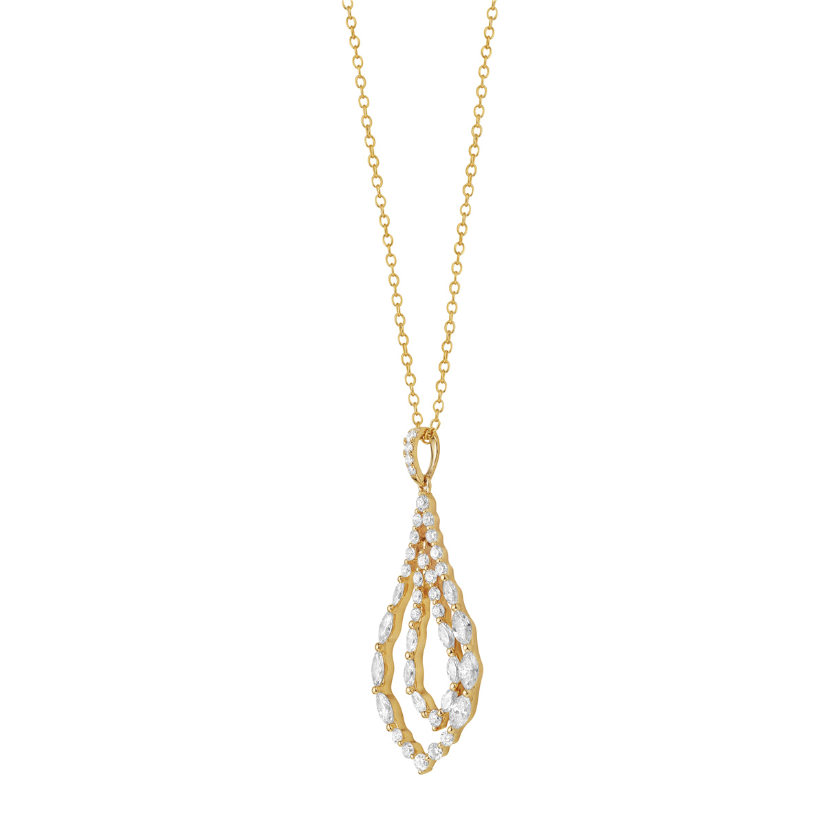 AP156214Y - Pendant 14KY/1.6G 14MARQ-0.71CT 26RD-0.39CT