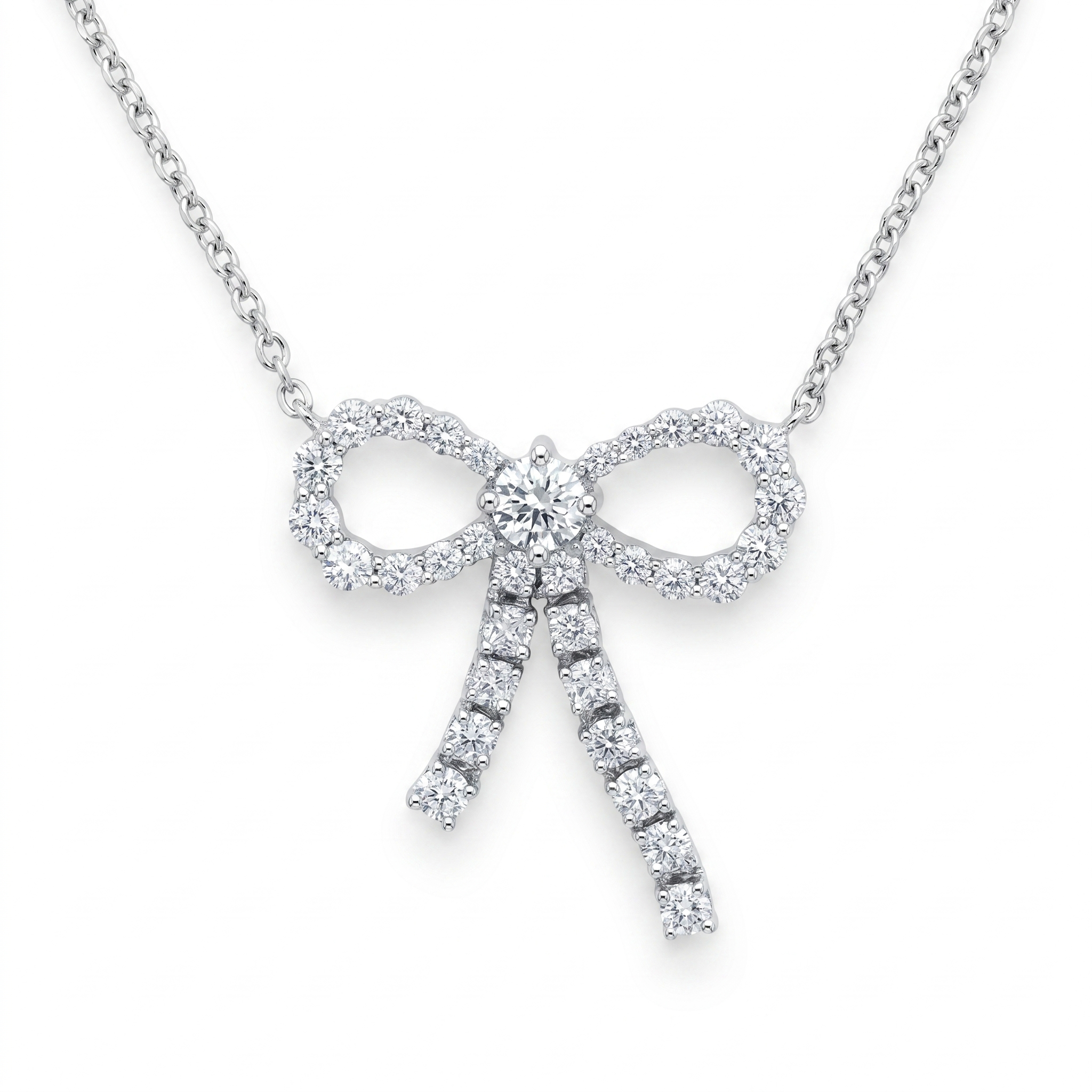 AP156277B - Necklace 14KW/4G 1RD-0.08CT 33RD-0.34CT