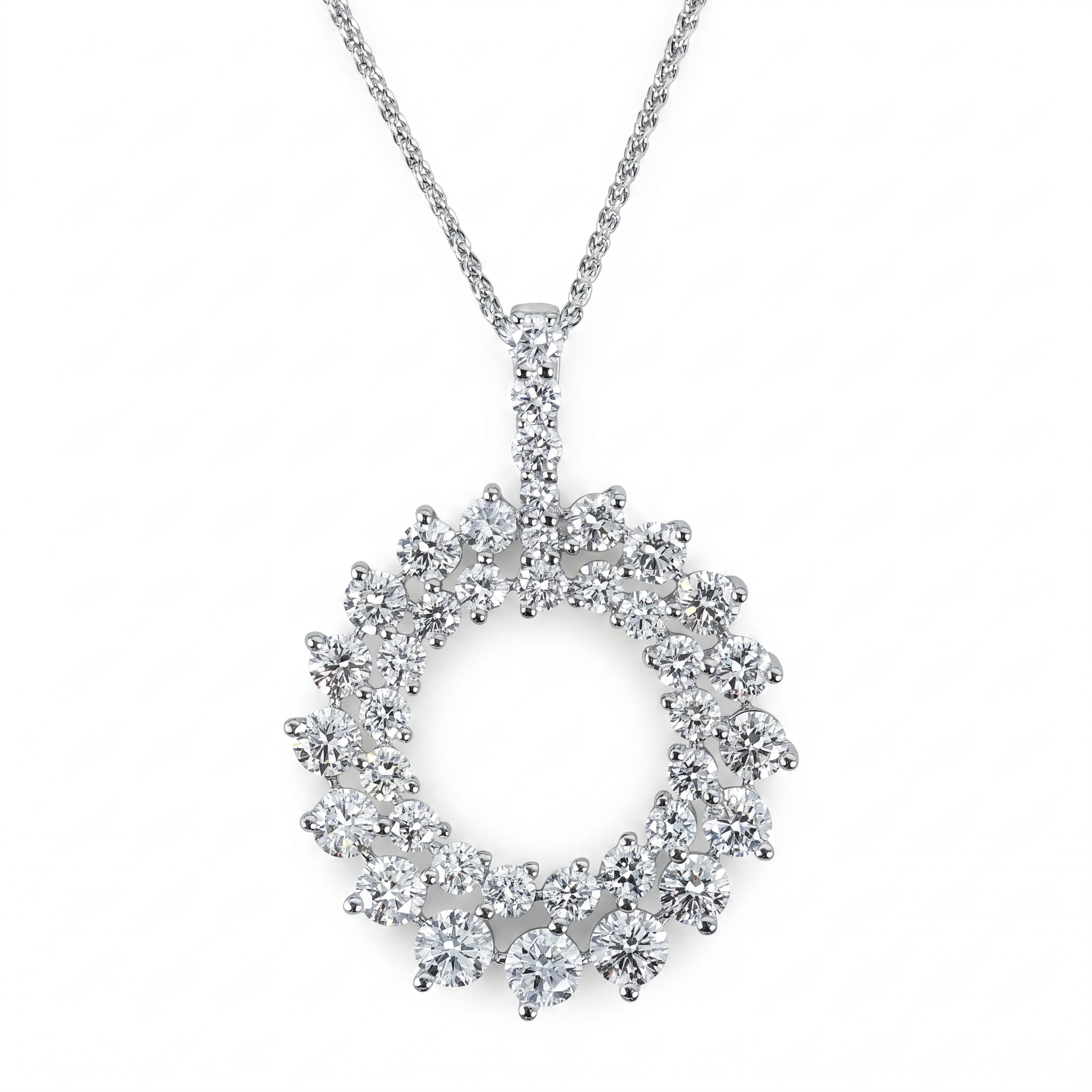 18K White Gold Diamond Necklace, 1.56ct